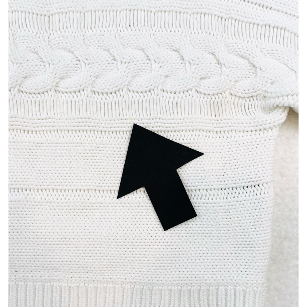 RTA • White Fever Distressed Cable Knit Cropped Sweater, M - Picture 13 of 16